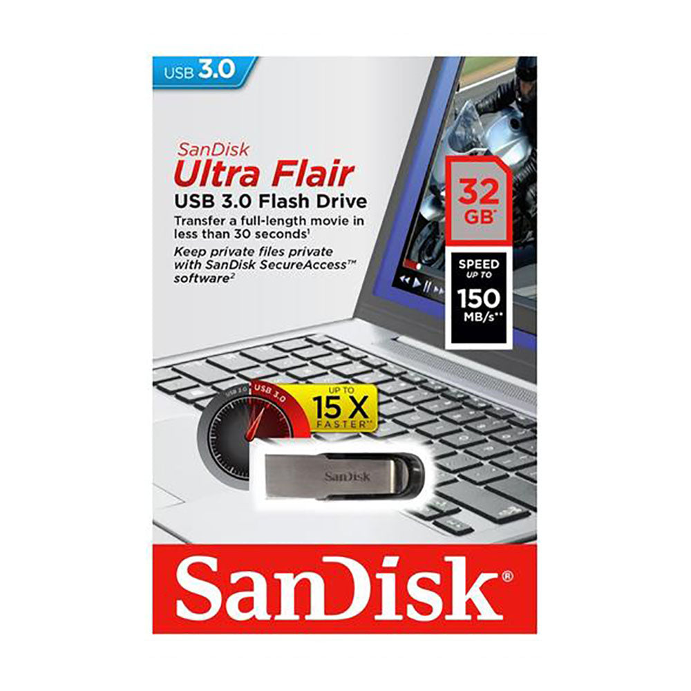 Sandisk Ultra Flair 3.0 Flashdrive 32GB (4627328827492) Sandisk Ultra Flair 3.0 Flashdrive 32GB (4627328827492)